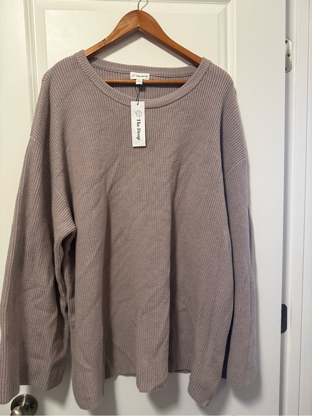 NWT The Drop Mauve Taupe Ribbed Chunky Knit Sweater Size 2X